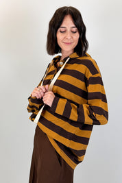 Polo gioiello righe cappuccio
