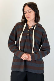 Polo gioiello righe cappuccio