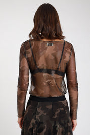 Maglia tulle camouflage