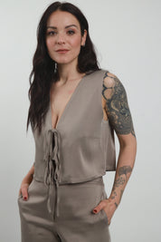 Gilet fluido fiocchetti
