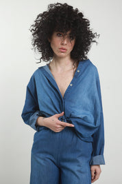 Camicia jeans con frange