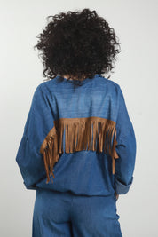 Camicia jeans con frange