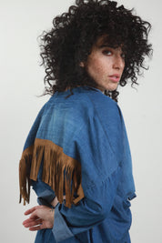 Camicia jeans con frange