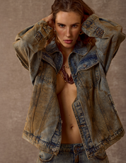 Giubbotto jeans oversize dirty