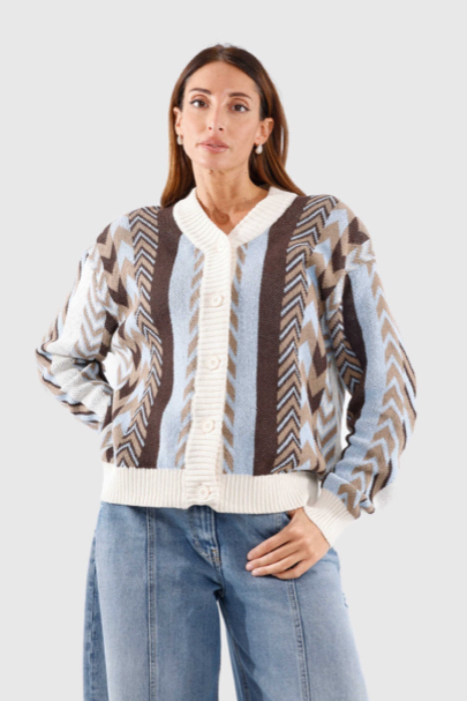 Cardigan spalline jaquard