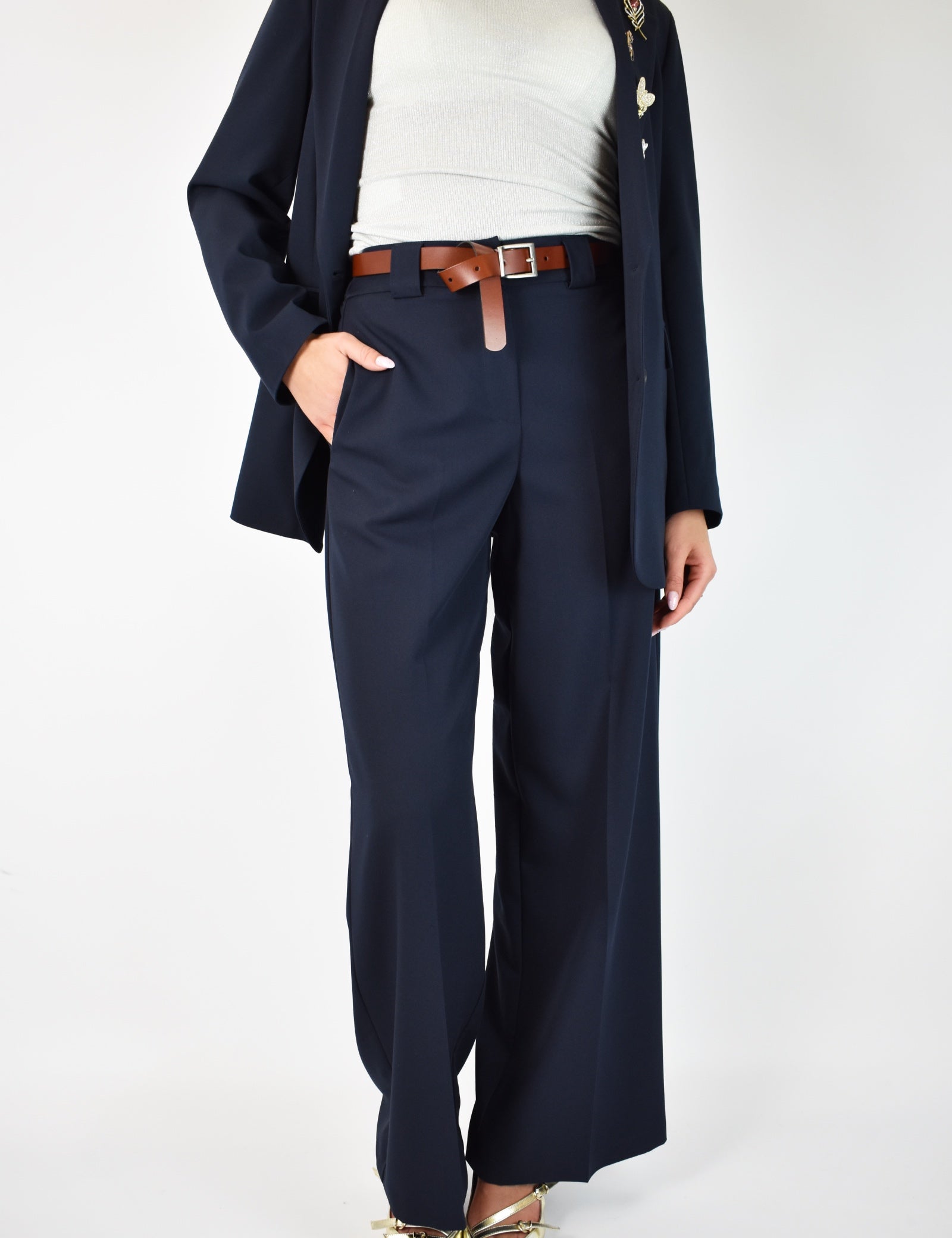 Pantalone dritto con cintura