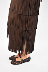 Gonna frange suede