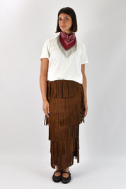 Gonna frange suede