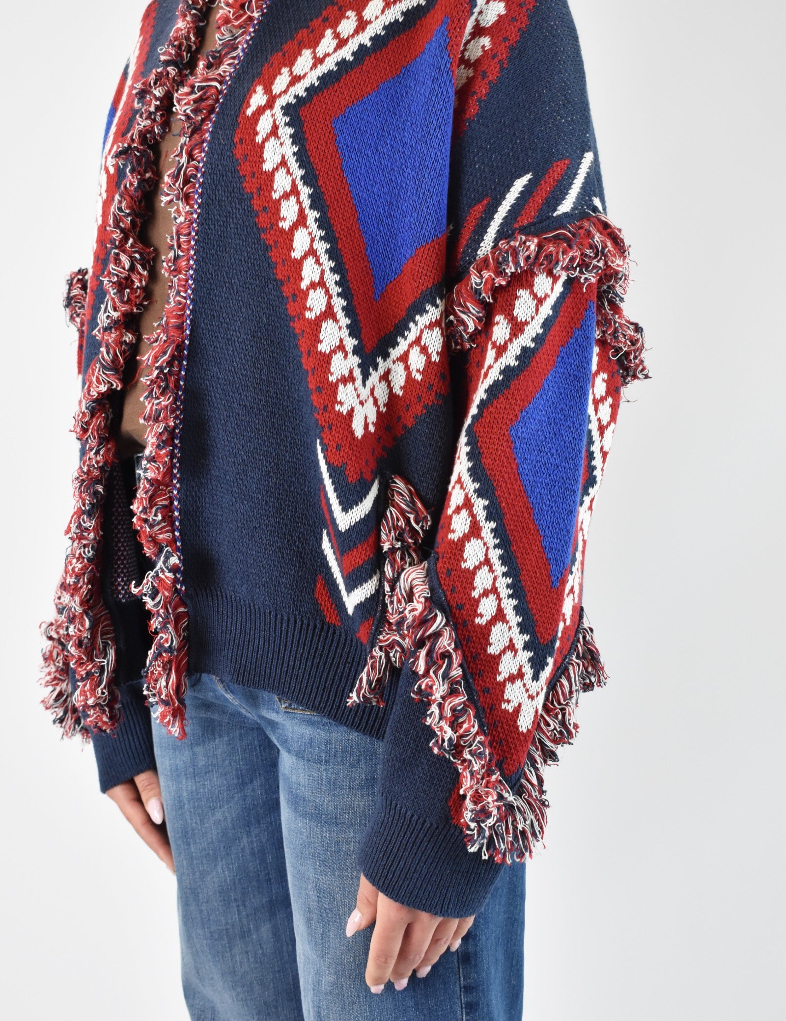 Cardigan fantasia frange