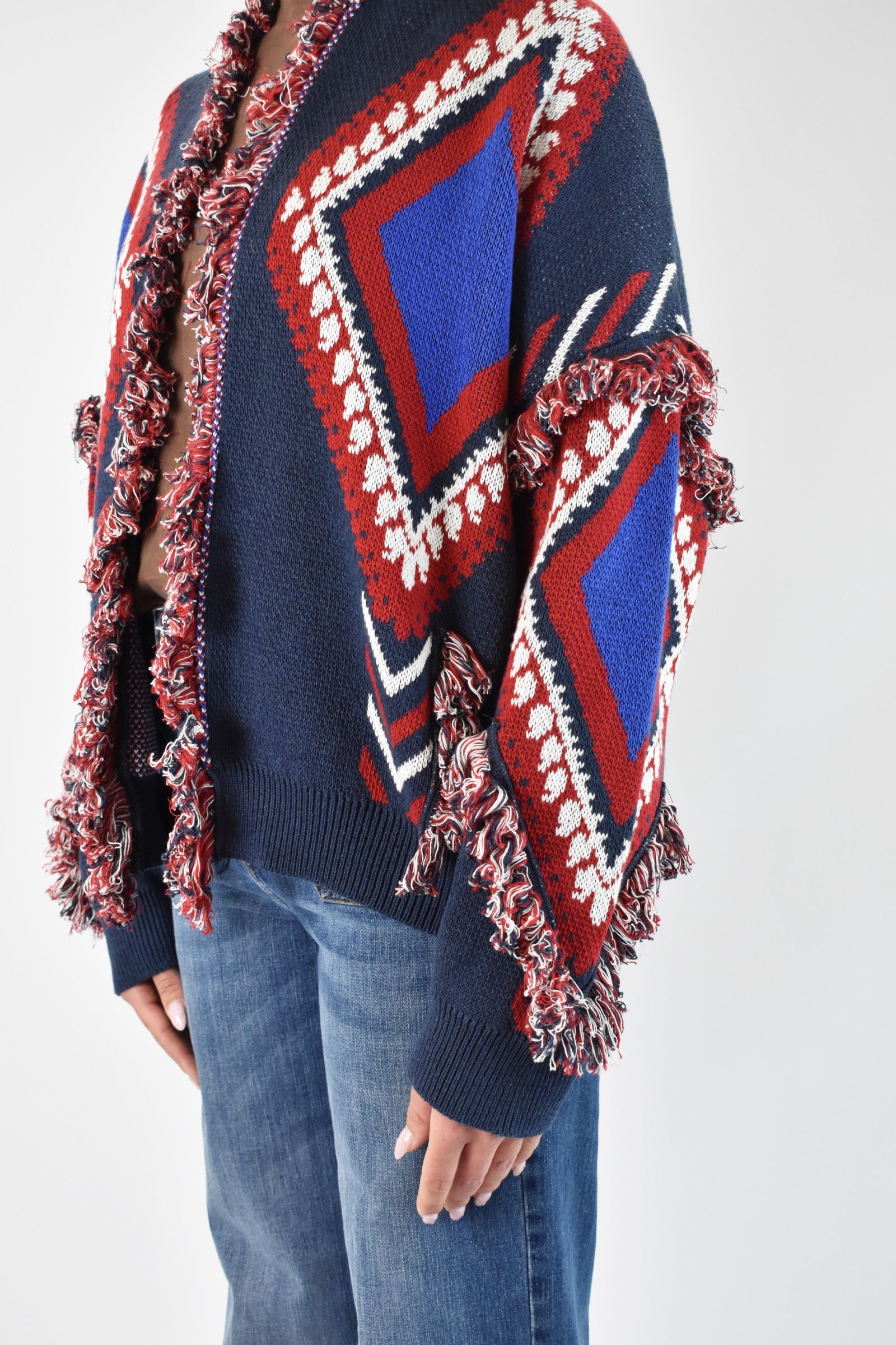 Cardigan fantasia frange