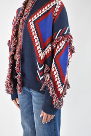 Cardigan fantasia frange
