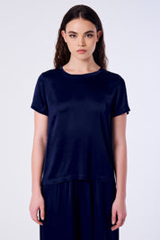 T-shirt in raso girocollo