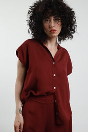 Blusa misto lino