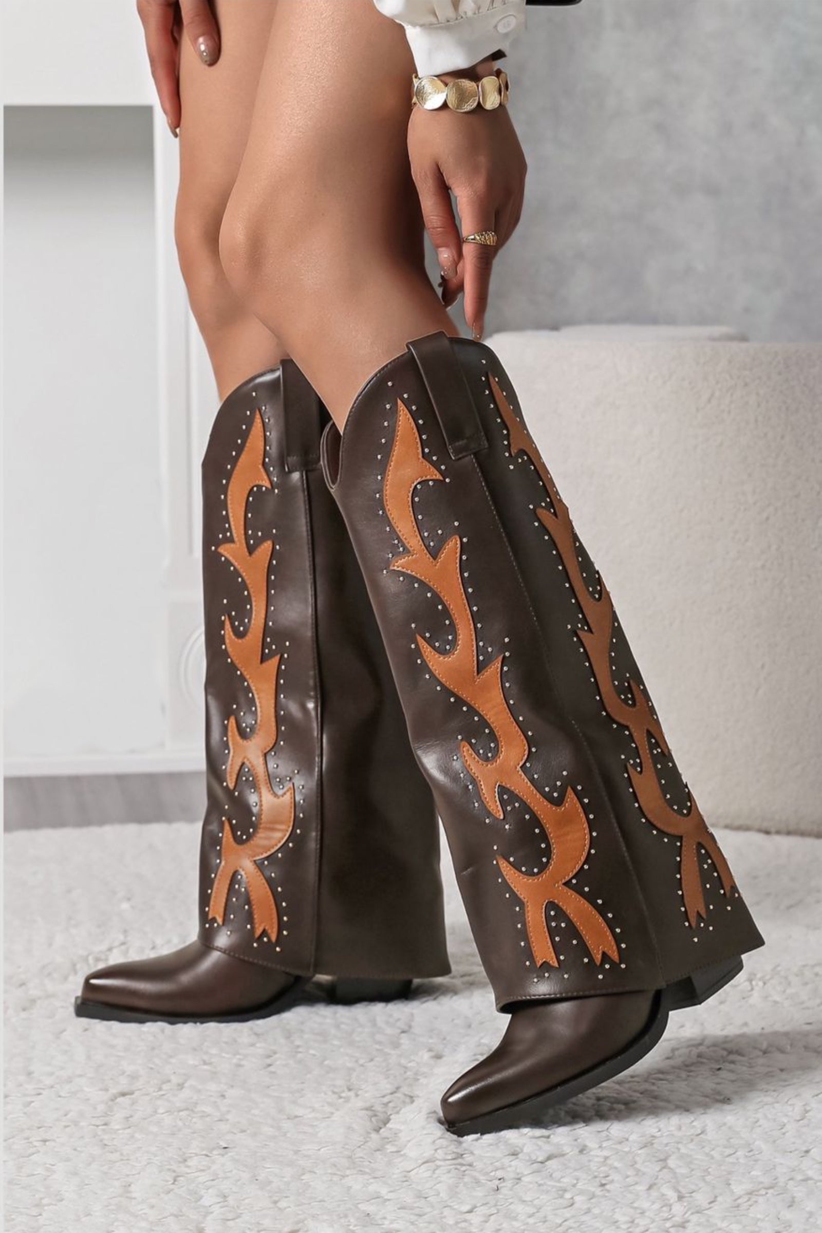 Texano alto ricami KANSAS