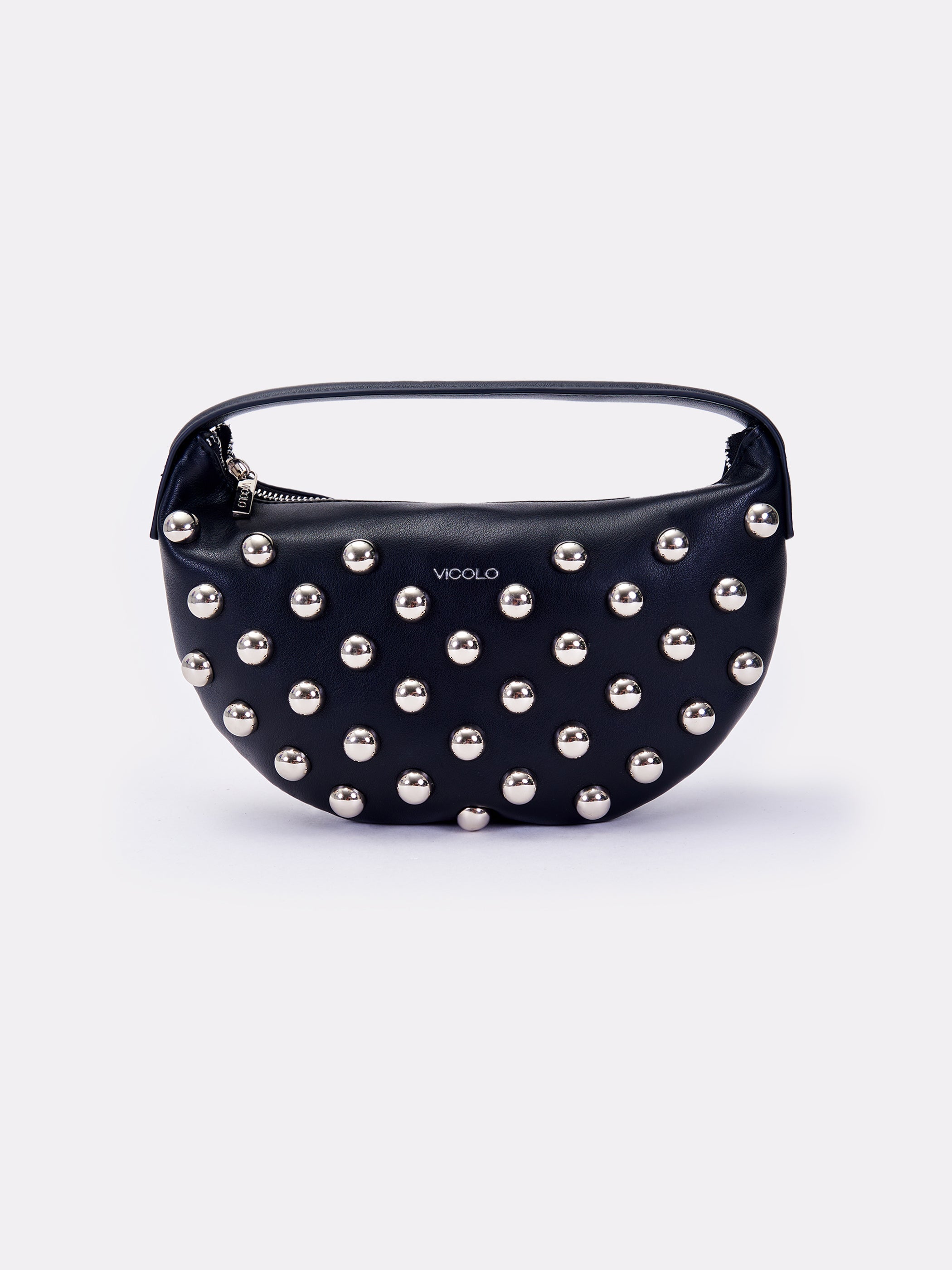 Borsa croissant studded