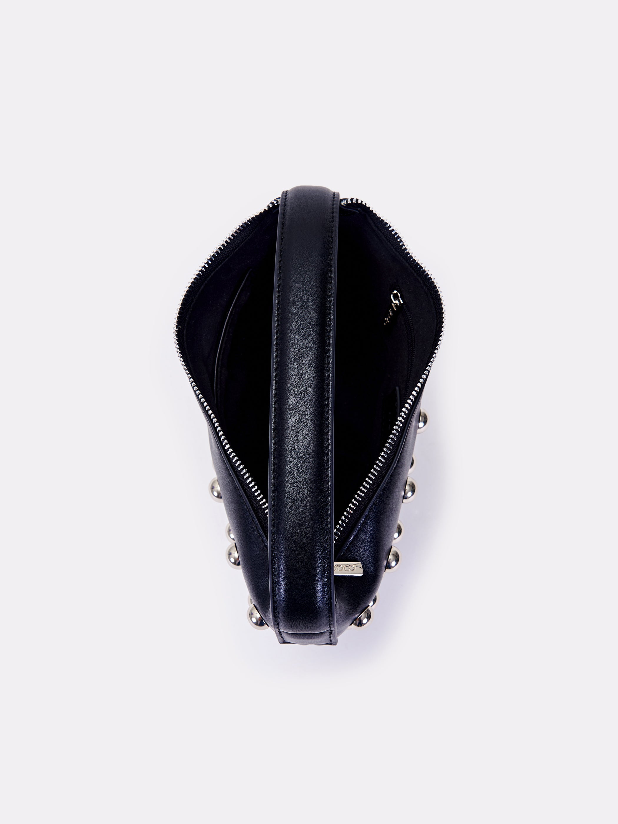 Borsa croissant studded