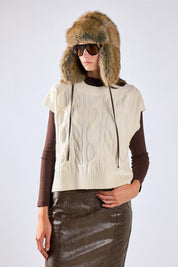 Gilet trecce girocollo