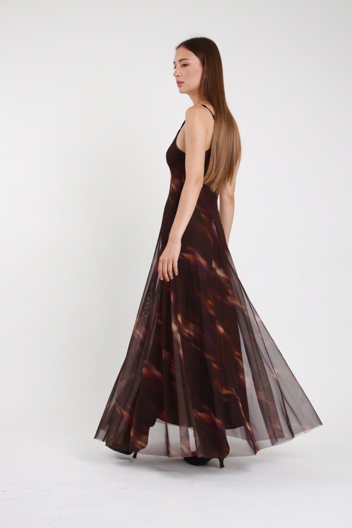 Abito lungo tulle fantasia
