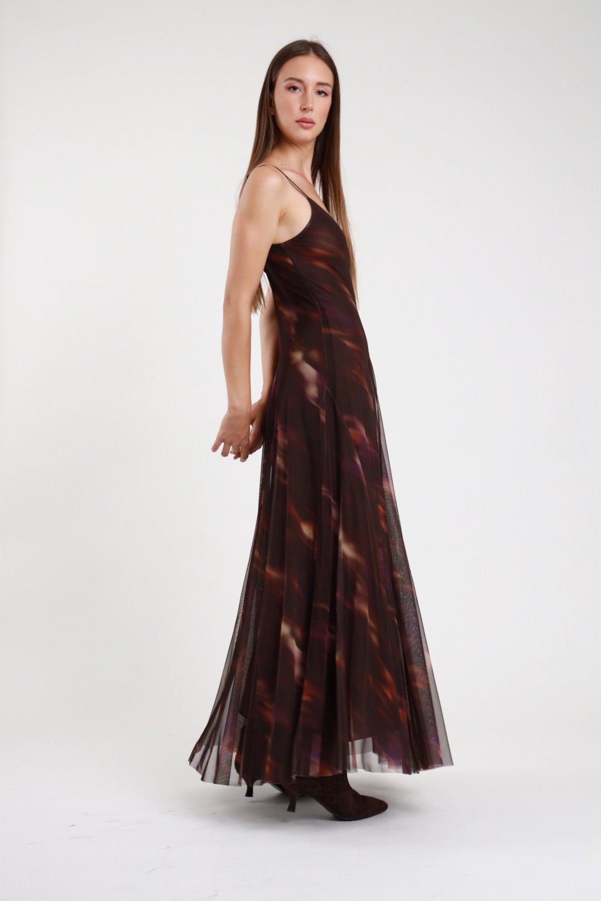 Abito lungo tulle fantasia