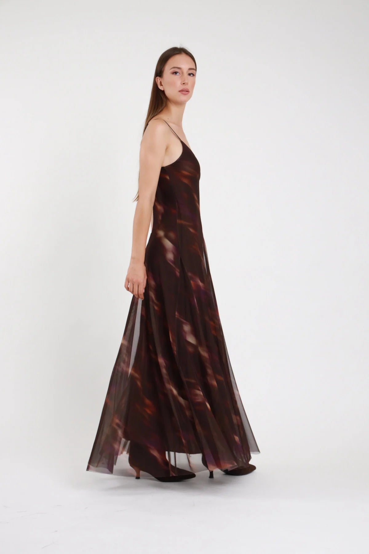 Abito lungo tulle fantasia
