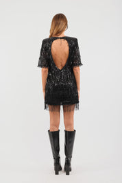 Abito corto fili paillettes