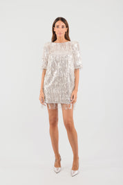 Abito corto fili paillettes