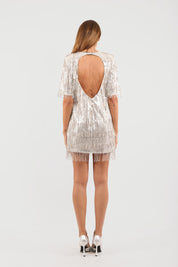 Abito corto fili paillettes