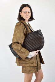 Borsa EMMA pelle intrecciata