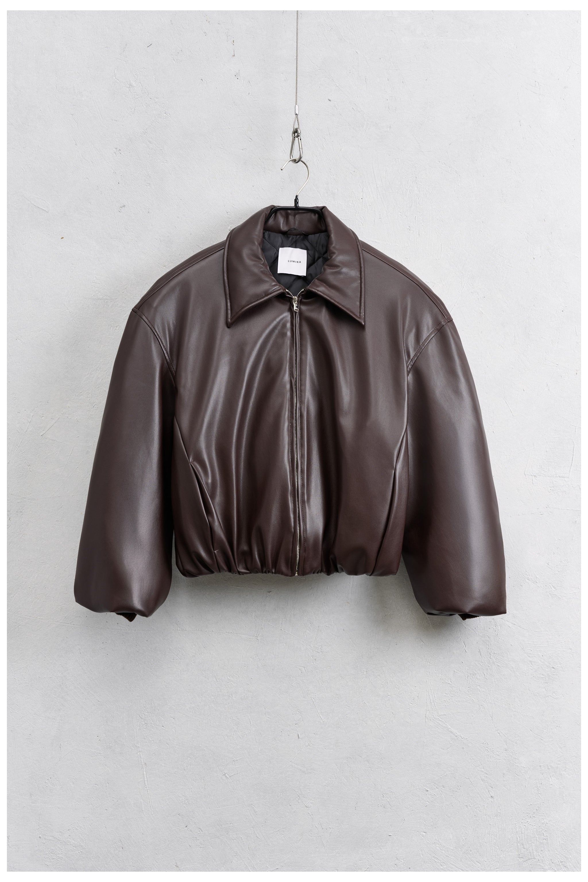 Bomber arricciato ecopelle