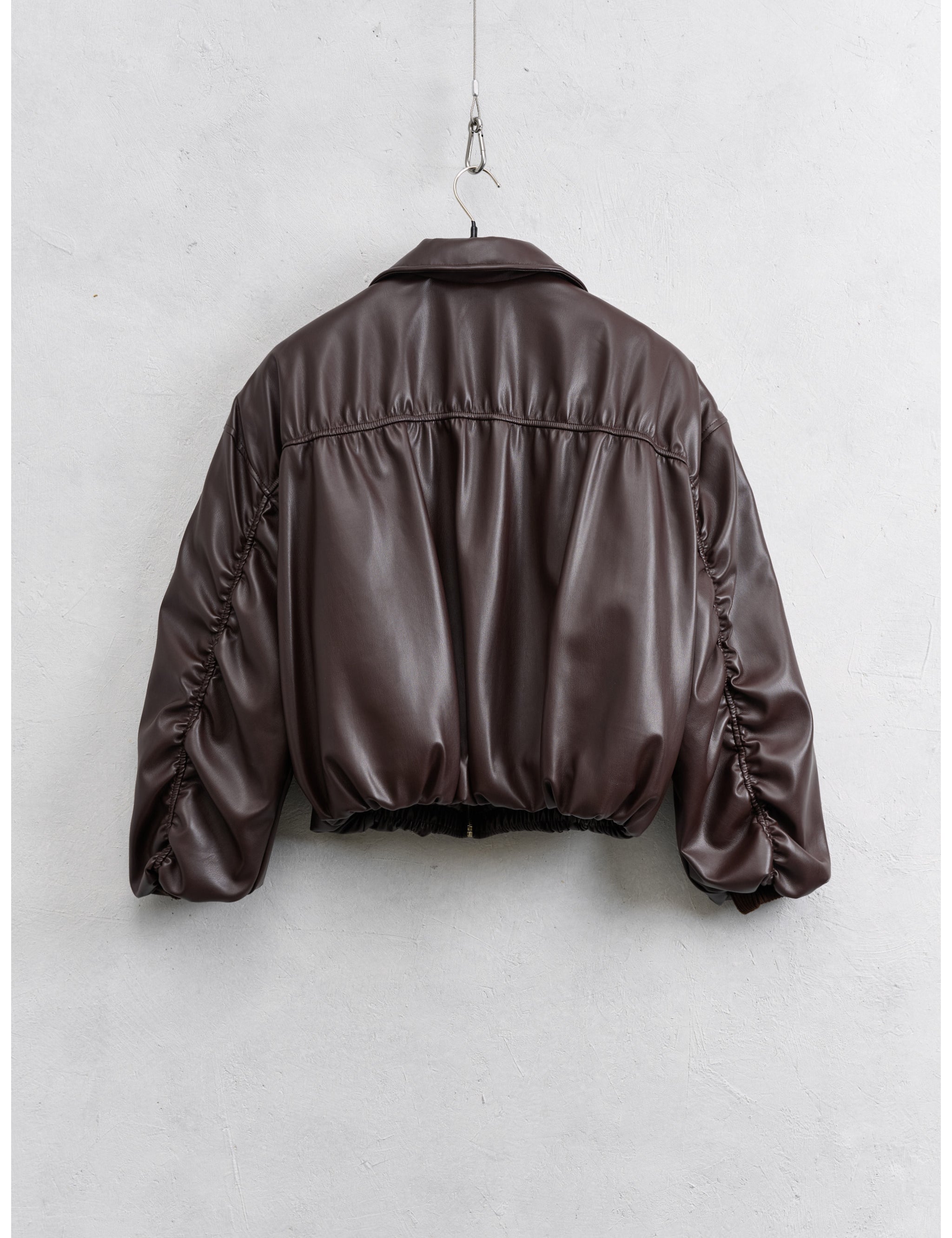 Bomber arricciato ecopelle
