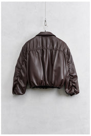 Bomber arricciato ecopelle