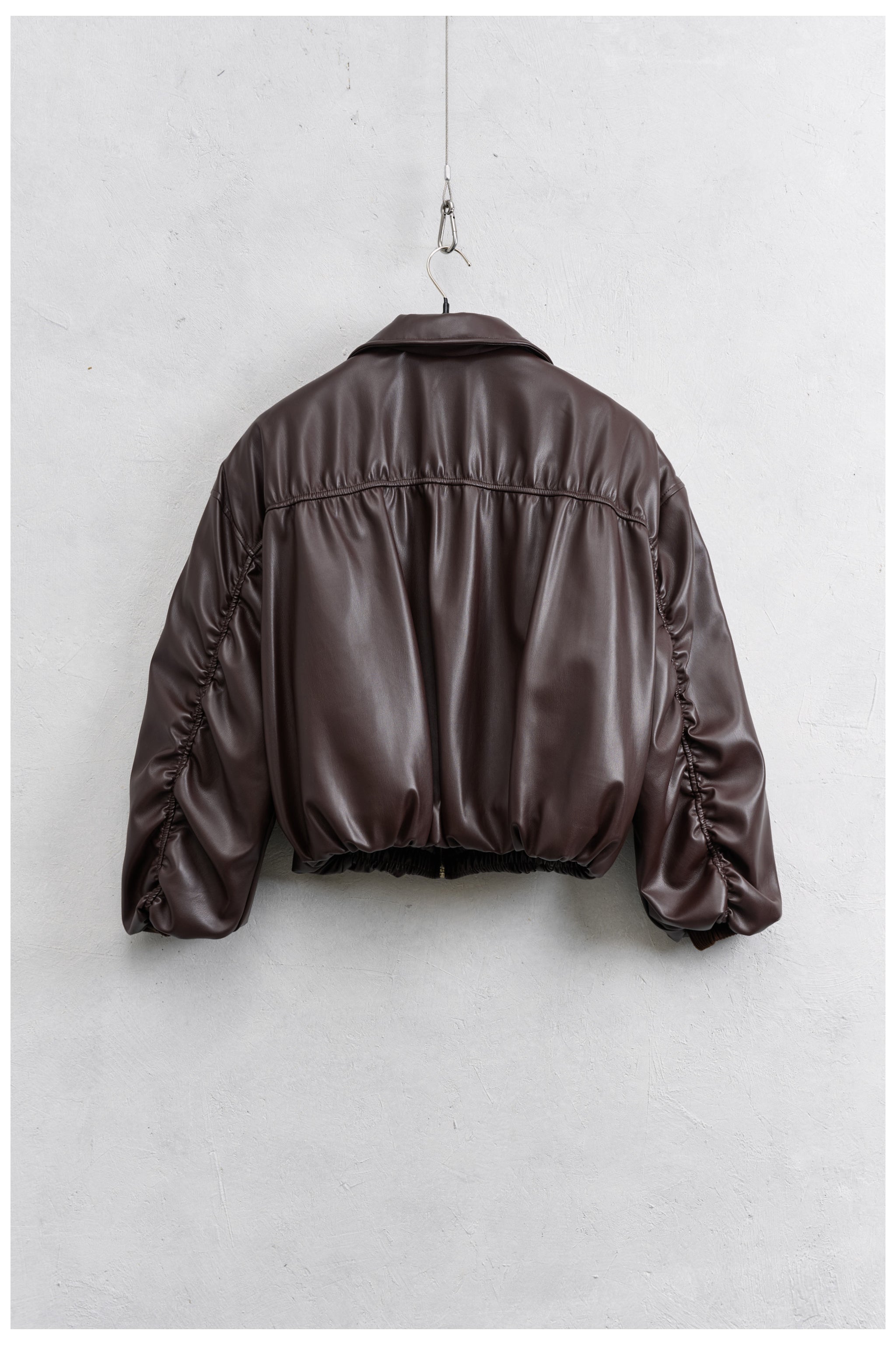 Bomber arricciato ecopelle