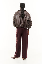 Bomber arricciato ecopelle
