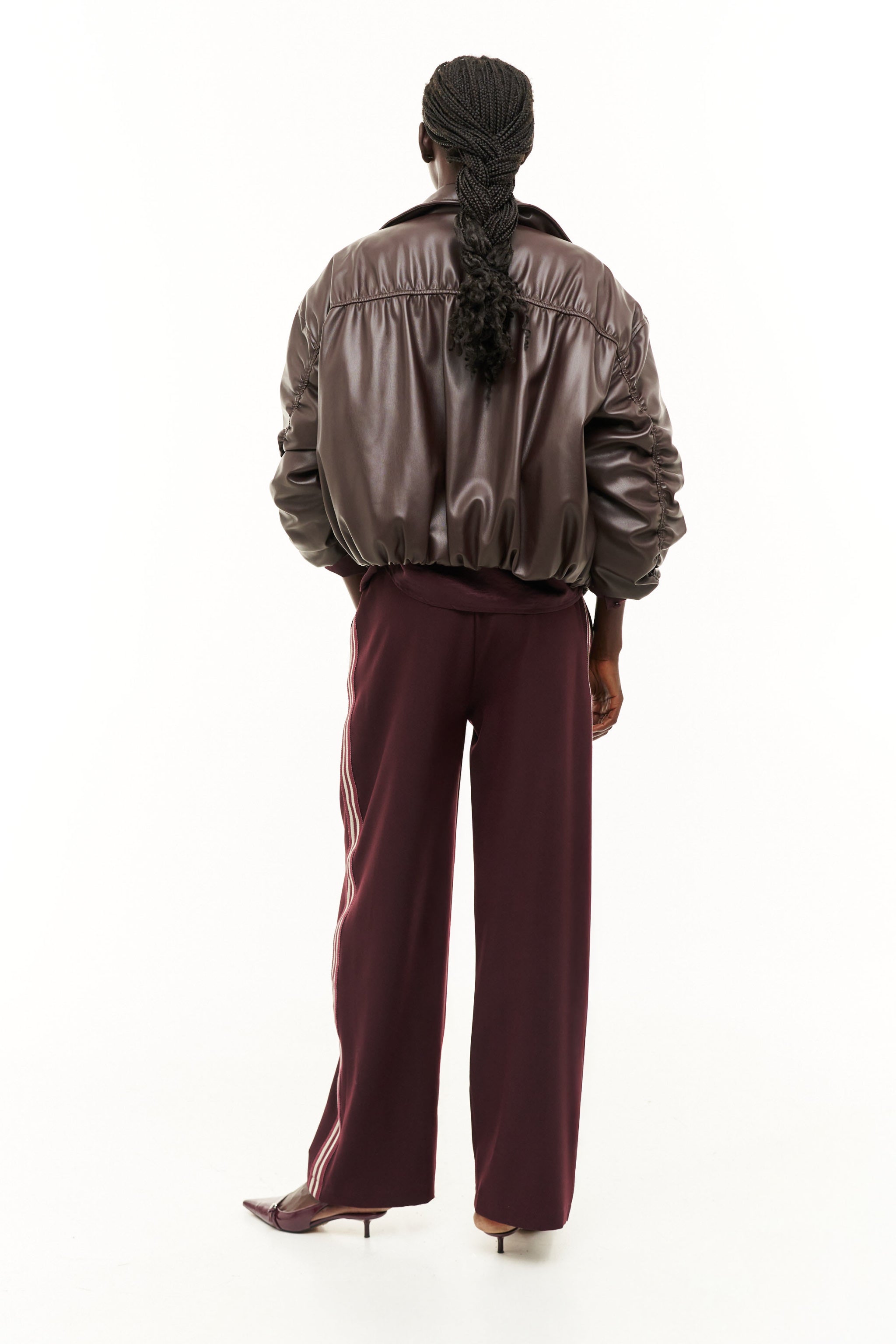 Bomber arricciato ecopelle