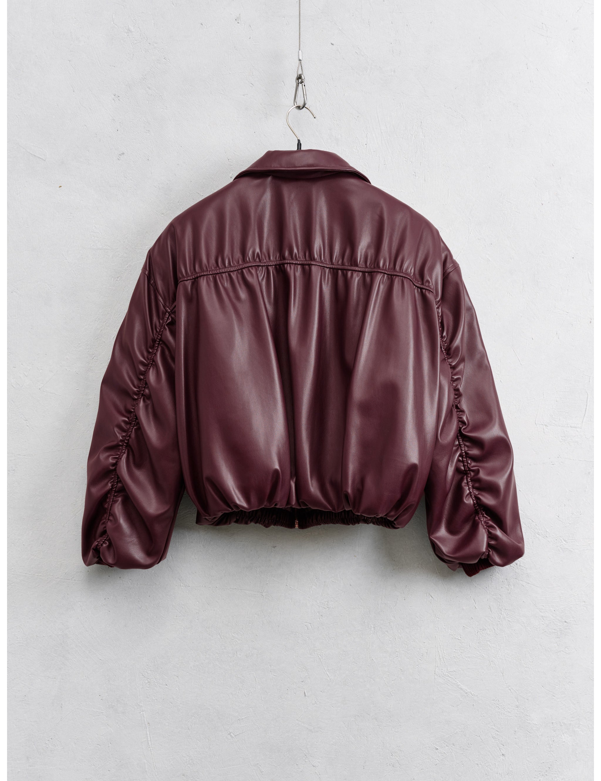 Bomber arricciato ecopelle