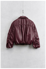 Bomber arricciato ecopelle