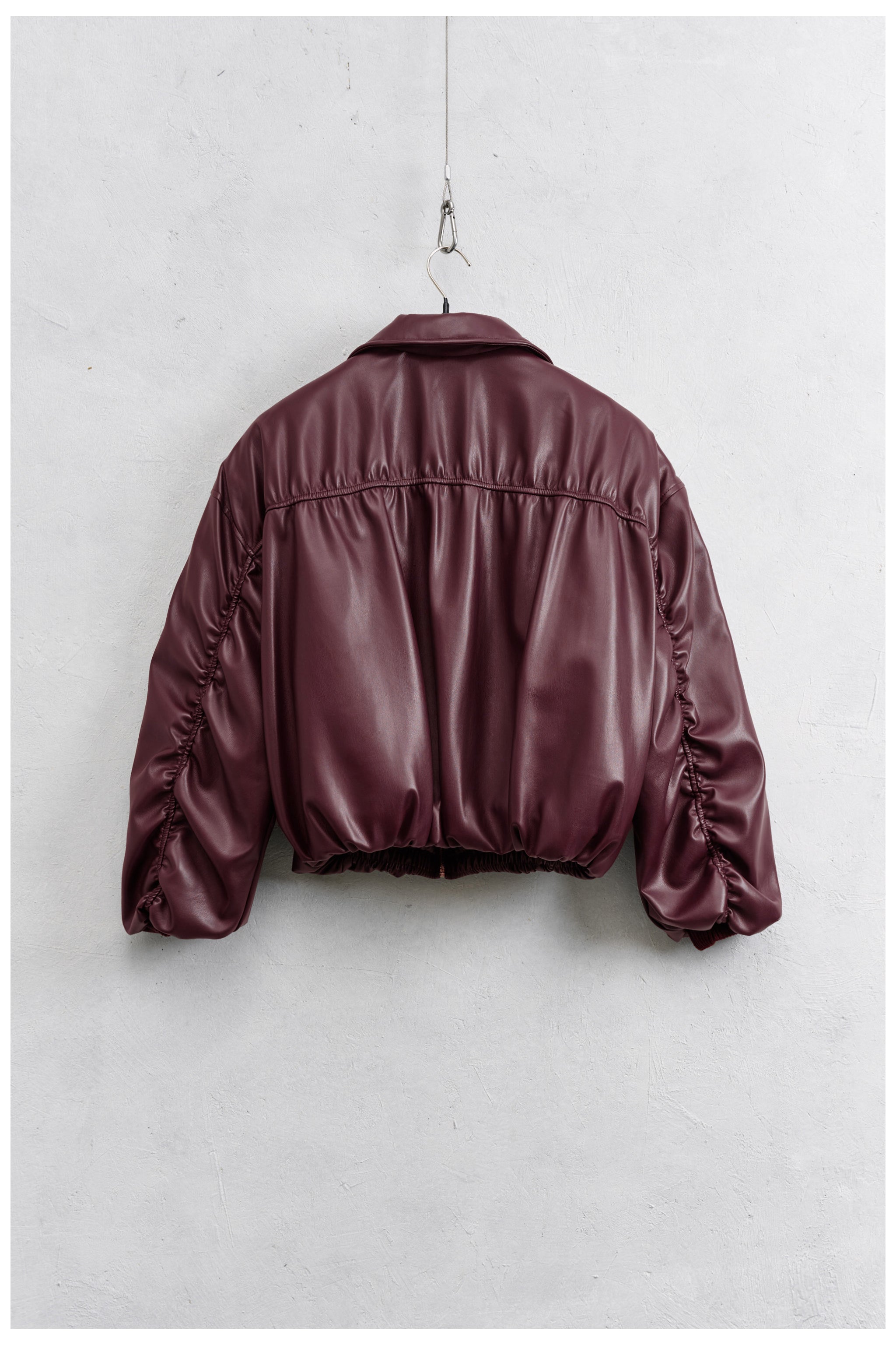 Bomber arricciato ecopelle
