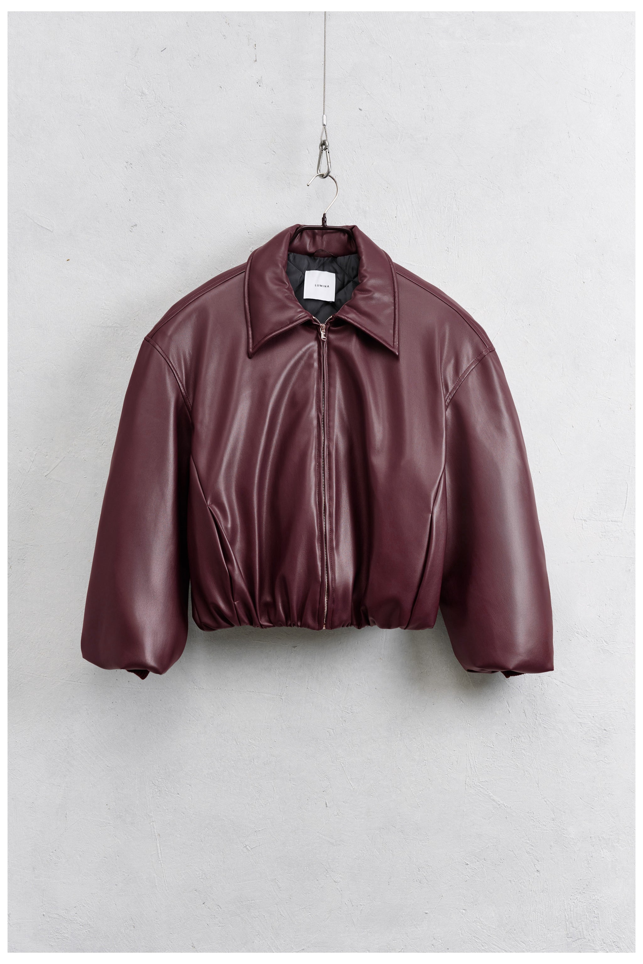 Bomber arricciato ecopelle