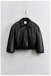 Bomber arricciato ecopelle