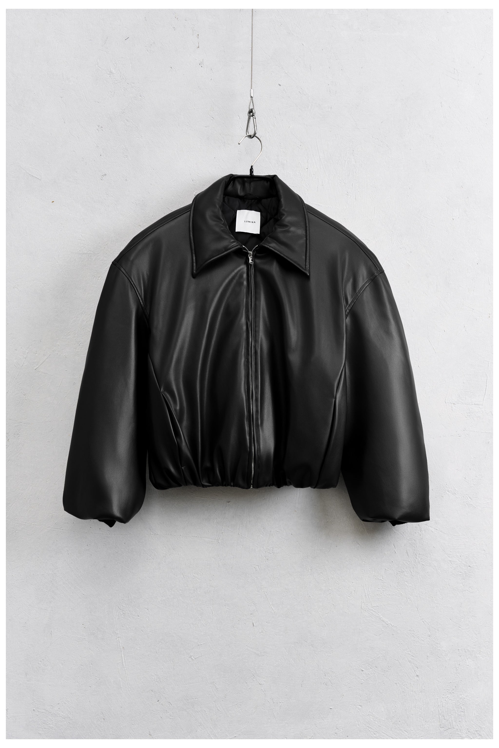 Bomber arricciato ecopelle