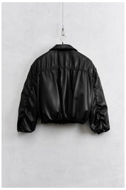 Bomber arricciato ecopelle