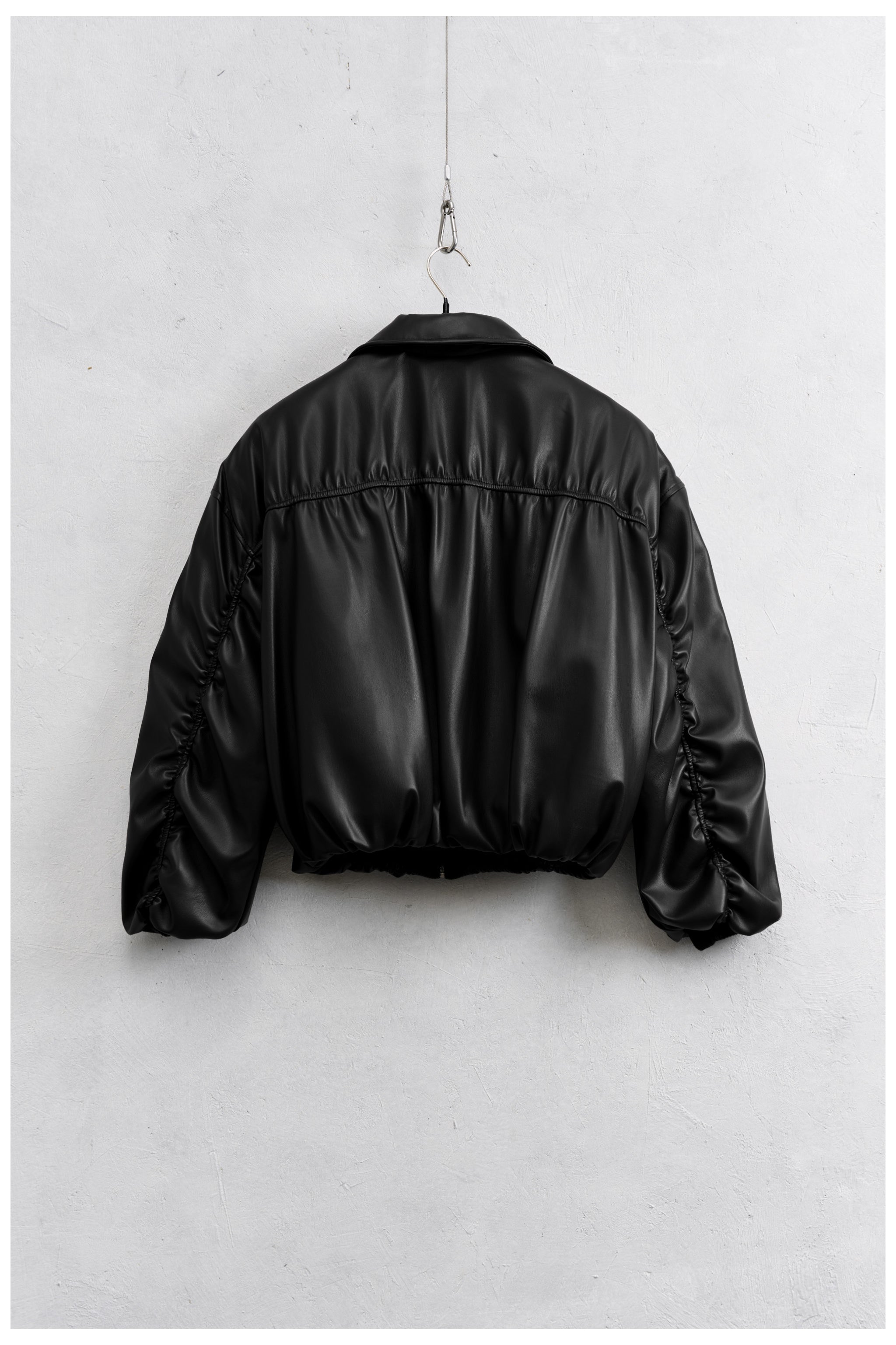 Bomber arricciato ecopelle