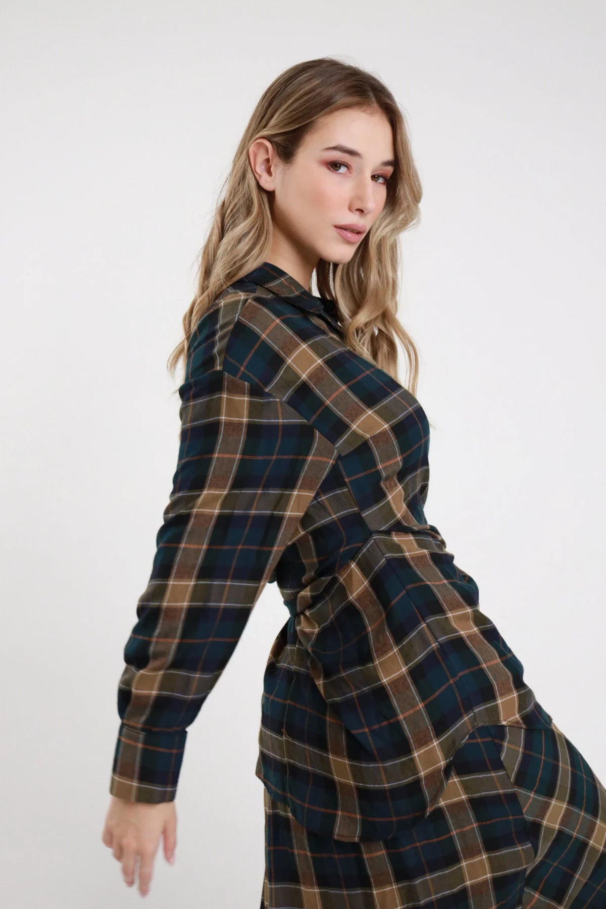 Camicia a quadri con ripresa