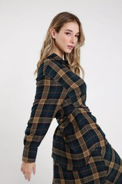 Camicia a quadri con ripresa
