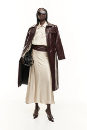Trench ecopelle con cintura