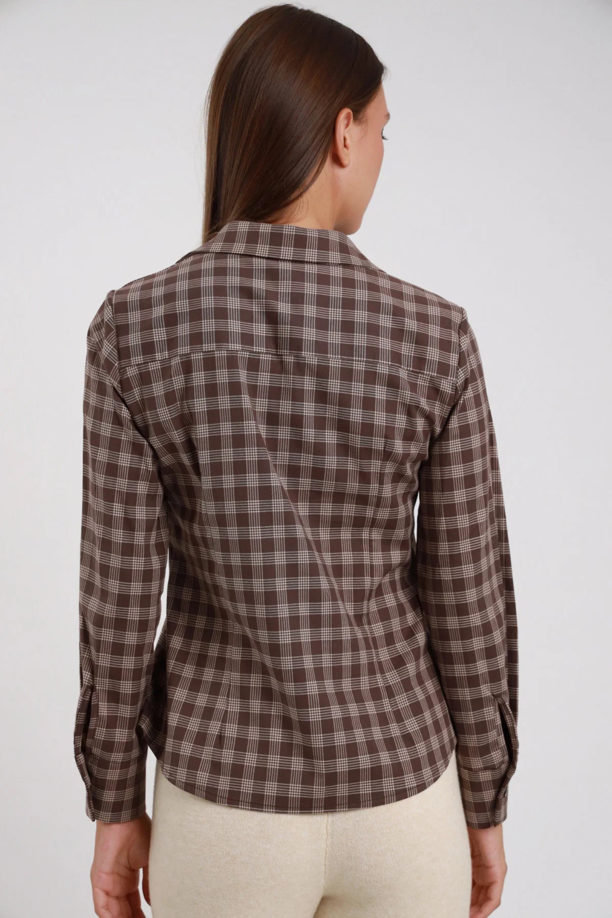 Camicia check bottone gioiello
