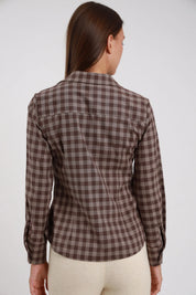 Camicia check bottone gioiello
