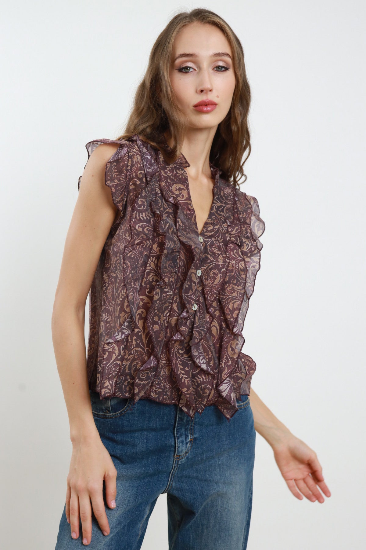 Camicia fantasia rouches