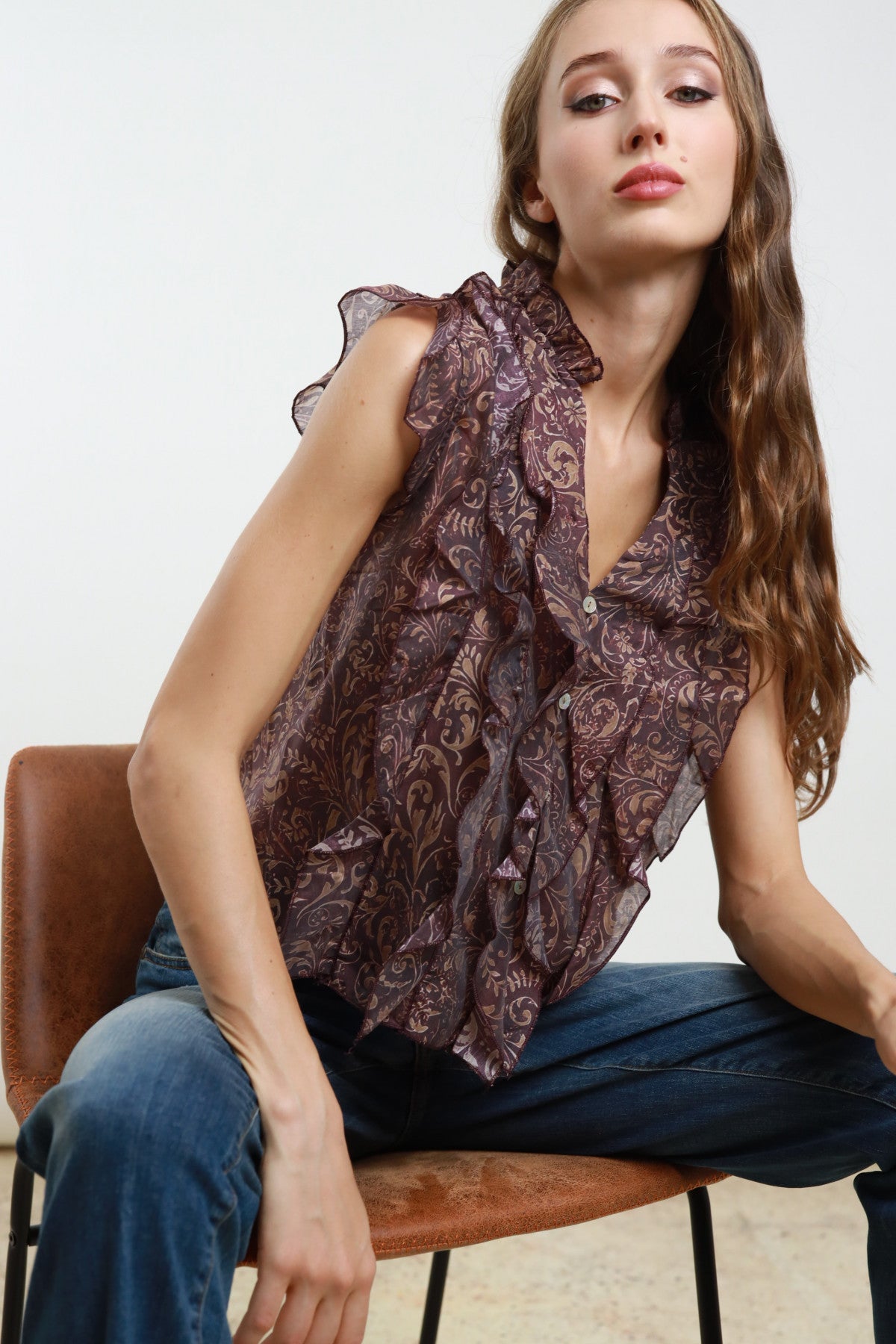 Camicia fantasia rouches