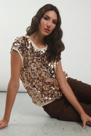 Canotta maxi paillettes